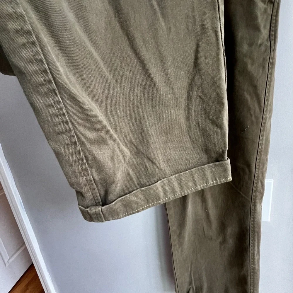 Lands' End Traditional Fit Olive Green Chino Pants Casual Trousers 100 % Cotton - Picture 14 of 14
